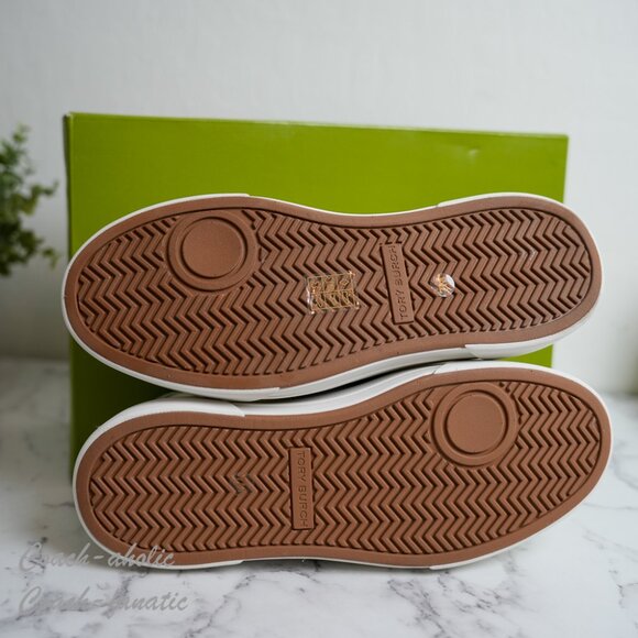 NIB Tory Burch Signature Color Block Platform Leather Sneaker Shoes in White/Red - Picture 6 of 10